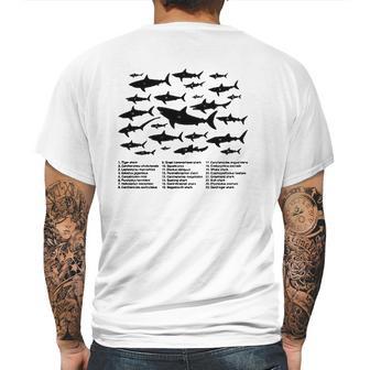 Shark Chart Conservation Funny Humor Fish Jaws Ocean Mens Back Print T-shirt | Favorety