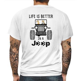 Shiba Inu Life Is Better In A Jeep Mens Back Print T-shirt | Favorety UK