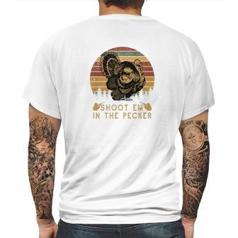 Shoot Em In The Pecker Fun Hunting Turkey Mens Back Print T-shirt | Favorety DE