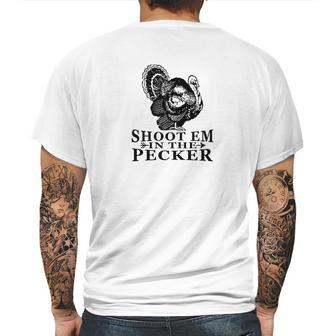 Shoot Em In The Pecker Tee Fun Hunting Turkey Mens Back Print T-shirt | Favorety DE