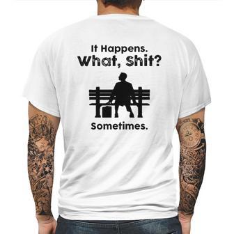 Sht Happens Classic Movie Romance Comedy Mens Back Print T-shirt | Favorety