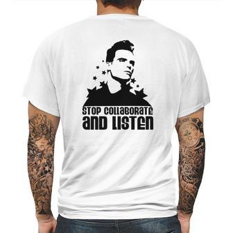 Sky Blue Stop Collaborate And Listen Men Mens Back Print T-shirt | Favorety