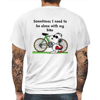 Snoopy Bike Mens Back Print T-shirt | Favorety