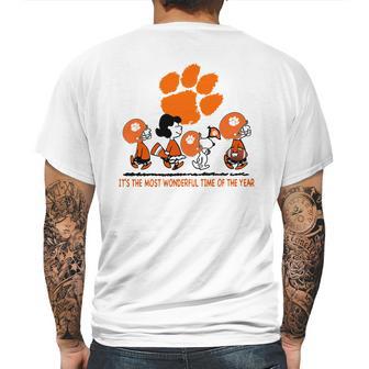 Snoopy And Friends Clemson Tigers Its The Most Wonderful Time Of The Year Shirt Mf Mens Back Print T-shirt | Favorety