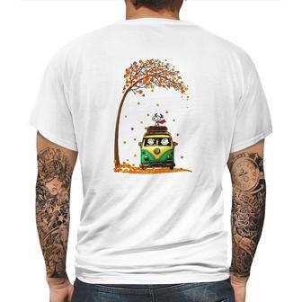 Snoopy With Friends Hippie Car Autumn Leaf Mens Back Print T-shirt | Favorety AU