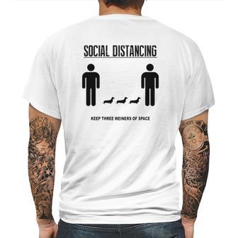 Social Distancing Dachshund Mens Back Print T-shirt | Favorety DE