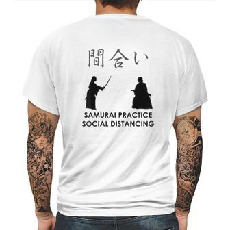 Social Distancing Practice Mens Back Print T-shirt | Favorety