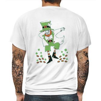 St Patricks Day Clovers Dabbing Leprechaun Youth Kids Mens Back Print T-shirt | Favorety CA