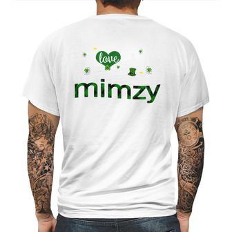 St Patricks Day Cute Shamrock I Love Being Mimzy Heart Family Gifts Mens Back Print T-shirt | Favorety UK