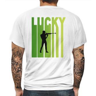 St Patricks Day Lucky Shooting Funny Sport Lovers Gift Mens Back Print T-shirt | Favorety CA