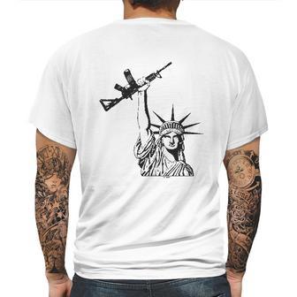 Statue Of Liberty Rifle 2Nd Amendment Mens Mens Back Print T-shirt | Favorety UK