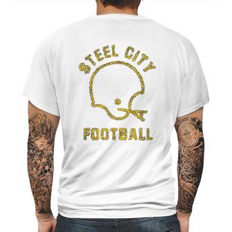 The Steel City Vintage Pittsburgh Football Mens Back Print T-shirt | Favorety