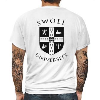 Swoll University Mens Back Print T-shirt | Favorety