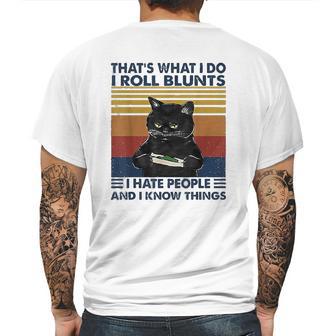 Thats What I Do I Roll Blunts I Hate People Cat Funny Mens Back Print T-shirt | Favorety UK