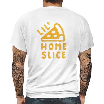 Toddler Lil Home Slice Funny Pizza Pie Younger Sibling Family Mens Back Print T-shirt | Favorety