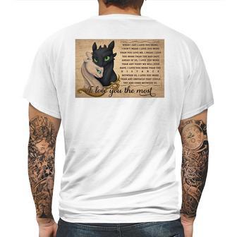 Toothless Night Fury And Light Fury I Love You The Most Poster Mens Back Print T-shirt | Favorety