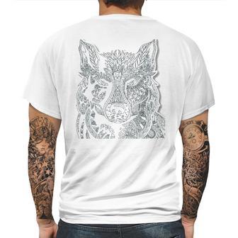 Tribal Wolf Design Mens Back Print T-shirt | Favorety