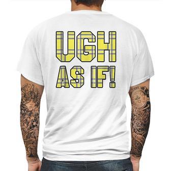 Ugh As If Cher Horowitz Yellow Plaid Lettering Mens Back Print T-shirt | Favorety AU