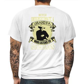 Never Underestimate A Grandpa Who Listens To Garth Brooks Mens Back Print T-shirt | Favorety CA