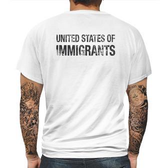 United States Of Immigrants Mens Back Print T-shirt | Favorety