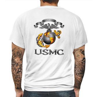 Usmc Semper Fidelis Mens Back Print T-shirt | Favorety