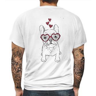 Valentine Puppypierre The French Bulldog Triblend Mens Back Print T-shirt | Favorety