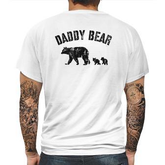 Vintage Daddy Bear With 2 Two Cubs Dad Father Papa T-Shirt Mens Back Print T-shirt | Favorety