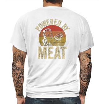 Vintage Powered By Meat Carnivore Woman Meat Eater Mens Back Print T-shirt | Favorety AU