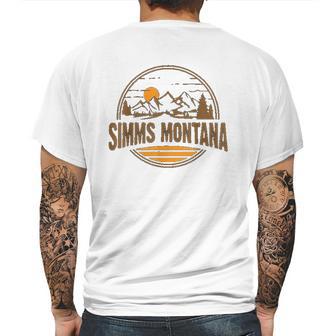 Vintage Simms Montana Mountain Hiking Souvenir Print Mens Back Print T-shirt | Favorety CA