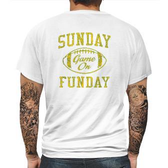 Vintage Sunday Funday Green Bay Football Retro Mens Back Print T-shirt | Favorety