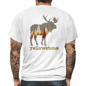 Vintage Yellowstone National Park Bull Moose Mens Back Print T-shirt | Favorety