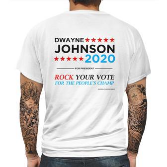 Vote The Rock 2020 President Dwayne Johnson Election Black T-Shirt Mens Back Print T-shirt | Favorety AU