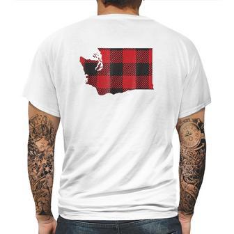 Washington State Seattle Flannel Plaid Mens Back Print T-shirt | Favorety AU