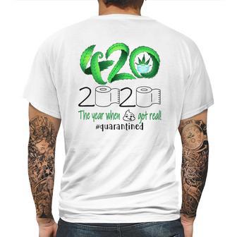 Weed Cannabis 420 Stone 2020 Quarantine Mens Back Print T-shirt | Favorety