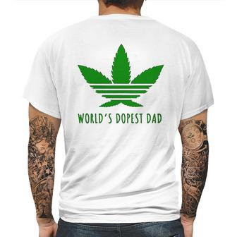 Weed Worlds Dopest Dad Funny Mens Back Print T-shirt | Favorety