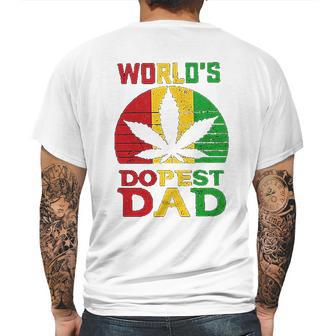 Weed Worlds Dopest Dad Funny Leaf Cool Vintage Mens Back Print T-shirt | Favorety AU