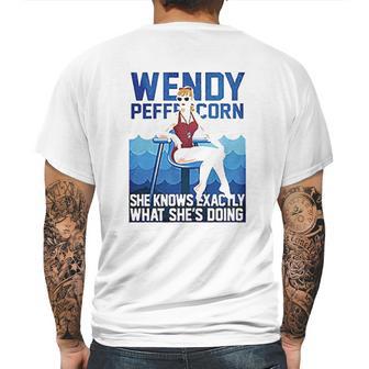 Wendy Peffercorn She Know Exactly What She’S Doing Mens Back Print T-shirt | Favorety UK