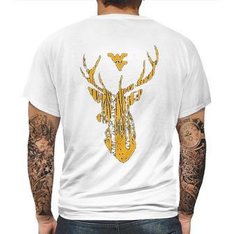 West Virginia Mountaineers Hunting Forest Deer Mens Back Print T-shirt | Favorety