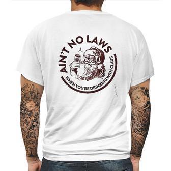 White Claus Funny Drinking Holiday White Claws Pun Mens Back Print T-shirt | Favorety CA