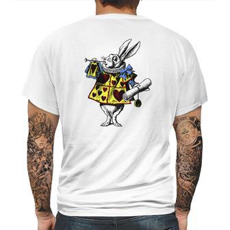 White Rabbit Alice In Wonderland Mens Back Print T-shirt | Favorety