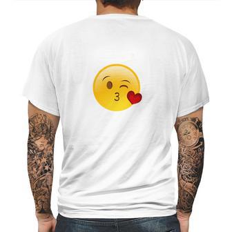 Winky Face Smiley With Heart Kiss Emoji Mens Back Print T-shirt | Favorety AU