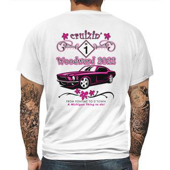 Woodward Avenue Cruise 2022 M1 Pink Style Mens Back Print T-shirt | Favorety