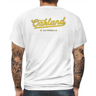 Yellow Vintage Retro Oakland California Bay Area Mens Back Print T-shirt | Favorety AU