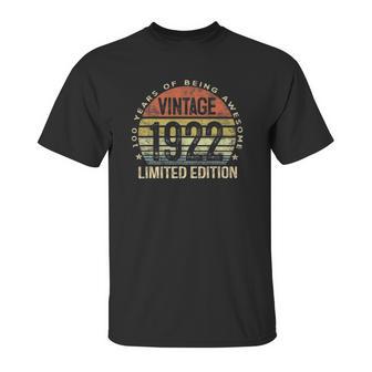 100 Years Old Gifts Vintage 1922 Limited Edition 100 Birthday Unisex T-Shirt | Favorety CA