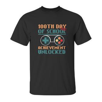 100Th Day Of Homeschool For Gamers Achievement Unlocked Unisex T-Shirt | Favorety CA