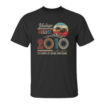 12 Years Old 12Th Birthday Vintage August 2010 Ver2 Unisex T-Shirt | Favorety DE