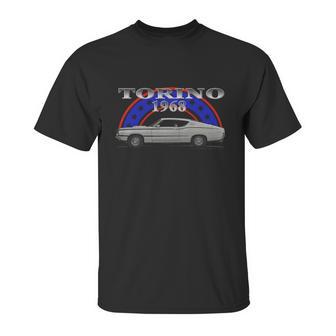 1968 Ford Torino Fastback Side White Unisex T-Shirt | Favorety CA