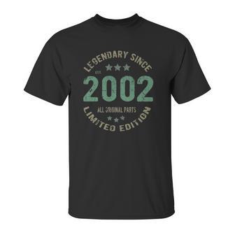 20 Years Old Bday Legendary Since 2002 - Vintage 20Th Birthday Unisex T-Shirt | Favorety