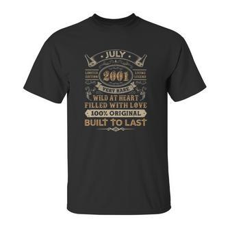 20Th Birthday Gifts 20 Years Old Retro Born In July 2001 Ver2 Unisex T-Shirt | Favorety