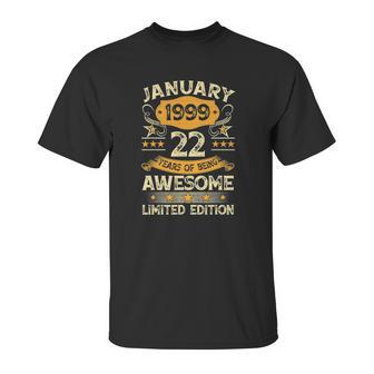 22 Years Old Gifts Vintage January 1999 22Nd Birthday Gift Unisex T-Shirt | Favorety AU